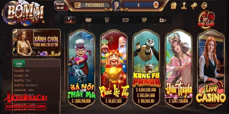 Những sảnh game hấp dẫn nhất tại BOMWIN