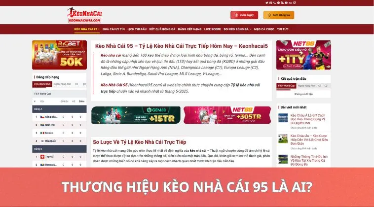 Kèo Nhà Cái 95 Dboxx - Tỷ Lệ Kèo Nhà Cái Trực Tiếp Hôm Nay - Keonhacai5 1 Thương hiệu kèo nhà cái 95 là ai?
